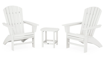 Nautical 3-Piece Curveback Adirondack Set