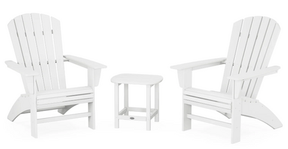 Nautical 3-Piece Curveback Adirondack Set