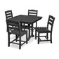 La Casa Café 5-Piece Farmhouse Trestle Side Chair Dining Set