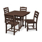 La Casa Café 5-Piece Farmhouse Trestle Side Chair Dining Set