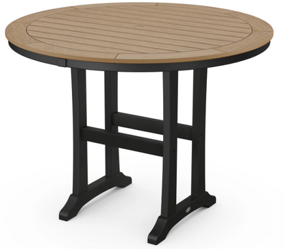 Nautical Trestle 48" Round Counter Table Two Tone