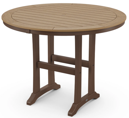 Nautical Trestle 48" Round Counter Table Two Tone