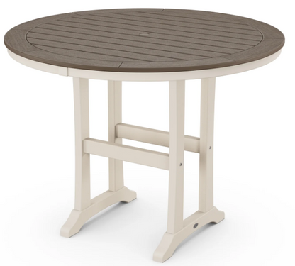 Nautical Trestle 48" Round Counter Table Two Tone