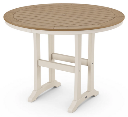 Nautical Trestle 48" Round Counter Table Two Tone