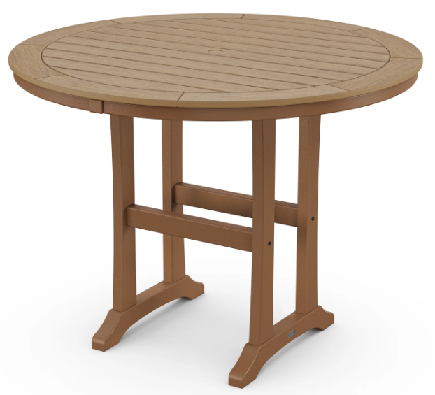 Nautical Trestle 48" Round Counter Table Two Tone