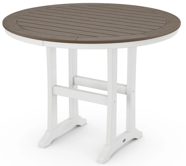 Nautical Trestle 48" Round Counter Table Two Tone