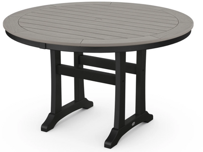 Nautical Trestle 48" Round Dining Table Two Tone