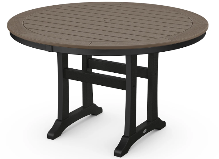 Nautical Trestle 48" Round Dining Table Two Tone