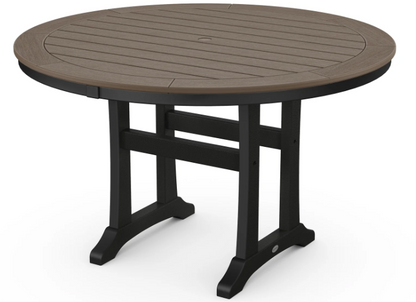 Nautical Trestle 48" Round Dining Table Two Tone
