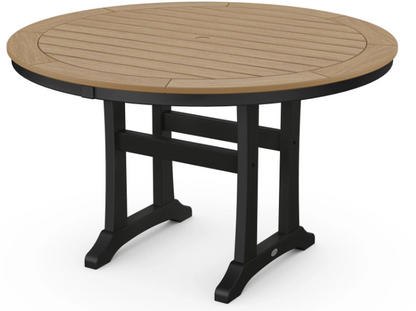Nautical Trestle 48" Round Dining Table Two Tone