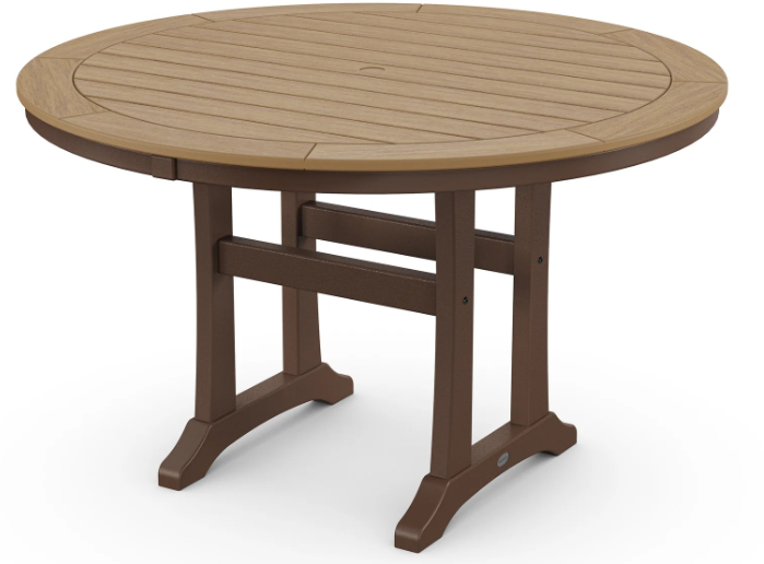 Nautical Trestle 48" Round Dining Table Two Tone