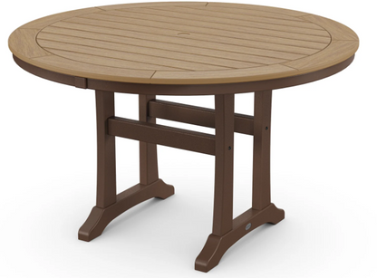Nautical Trestle 48" Round Dining Table Two Tone