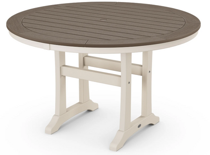 Nautical Trestle 48" Round Dining Table Two Tone