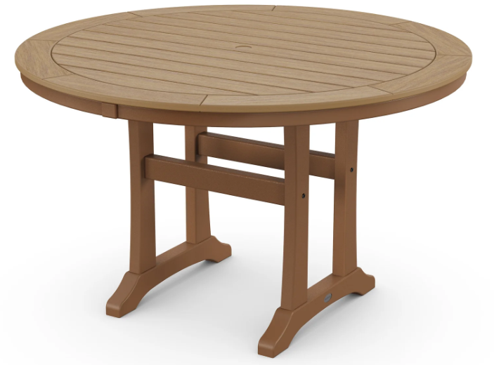 Nautical Trestle 48" Round Dining Table Two Tone