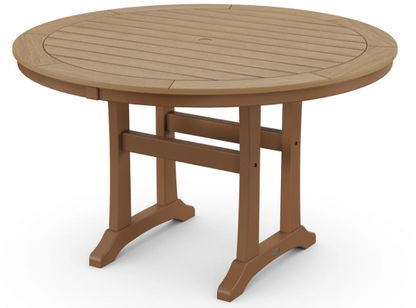 Nautical Trestle 48" Round Dining Table Two Tone