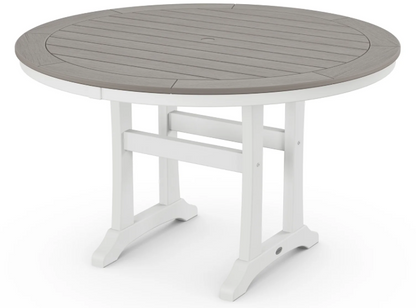 Nautical Trestle 48" Round Dining Table Two Tone