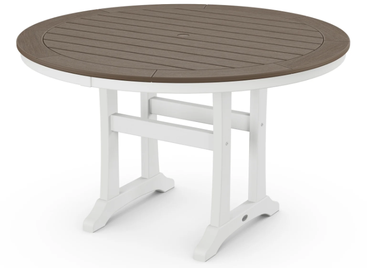 Nautical Trestle 48" Round Dining Table Two Tone