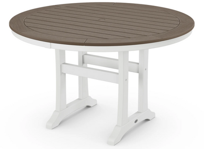Nautical Trestle 48" Round Dining Table Two Tone