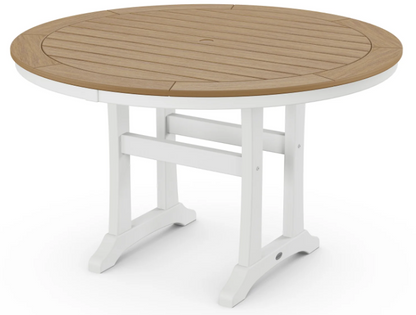 Nautical Trestle 48" Round Dining Table Two Tone