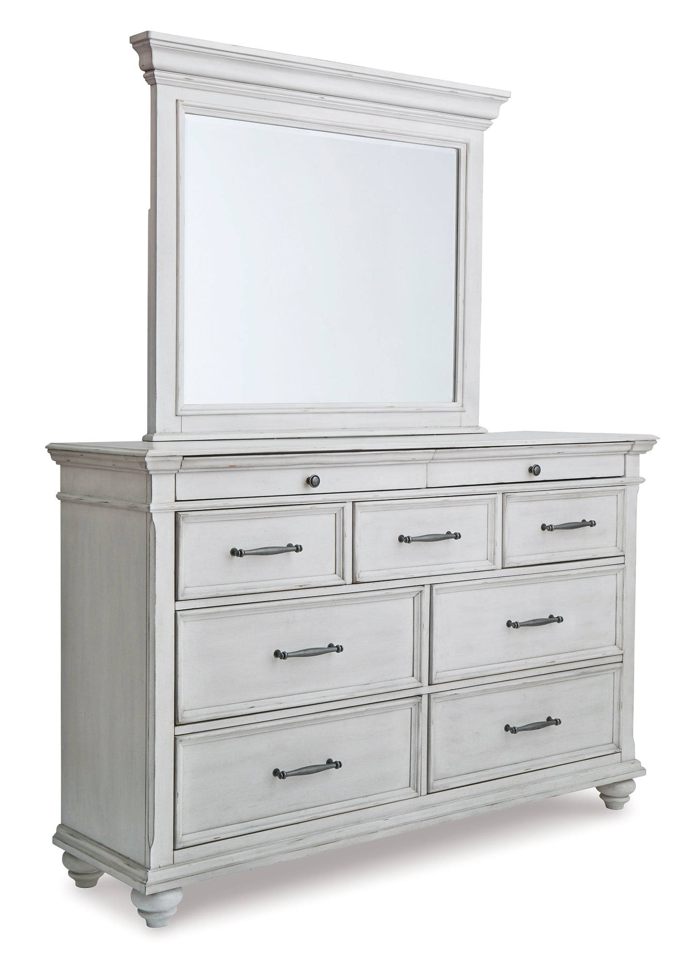 Kanwyn Queen Panel Bed with Storage with Mirrored Dresser, Chest and Nightstand