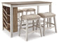 Table with four stools on a white background