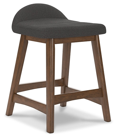 dark gray upholstered stool