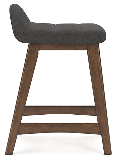 dark gray upholstered stool