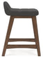 dark gray upholstered stool