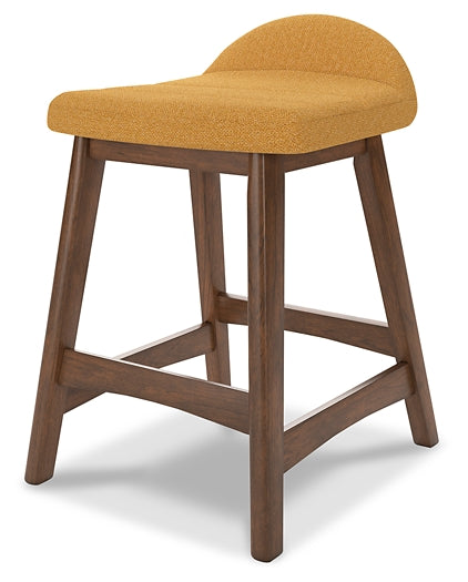 yellow upholstered stool