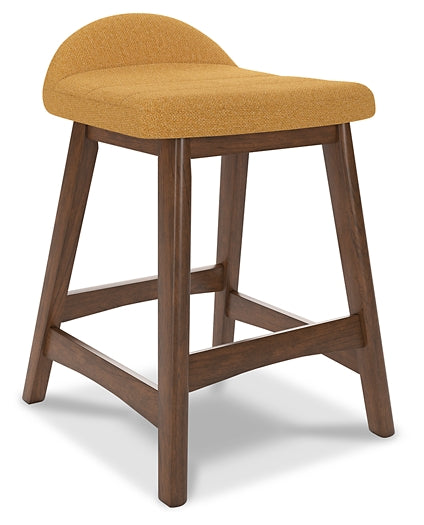 yellow upholstered stool