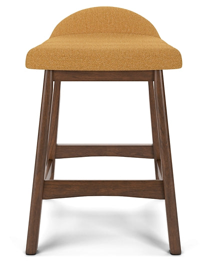 yellow upholstered stool