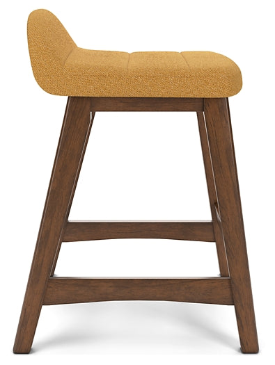 yellow upholstered stool