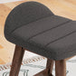 up close dark gray upholstered stool