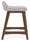 gray upholstered stool