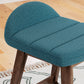 up close teal upholstered stool