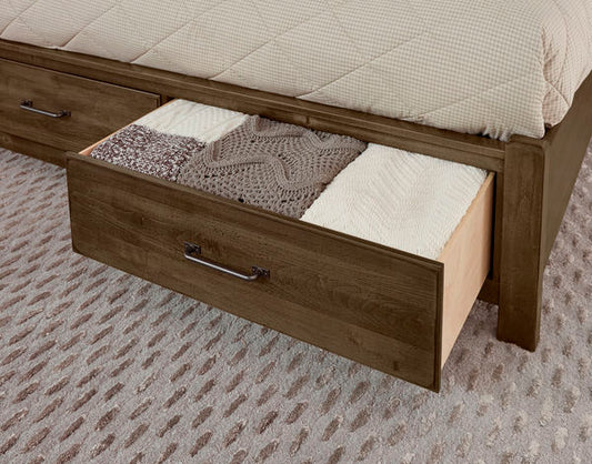 Cool Rustic Mansion Bed with Footboard Storage