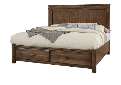 Cool Rustic Mansion Bed with Footboard Storage