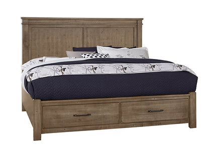Cool Rustic Mansion Bed with Footboard Storage