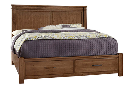 Cool Rustic Mansion Bed with Footboard Storage