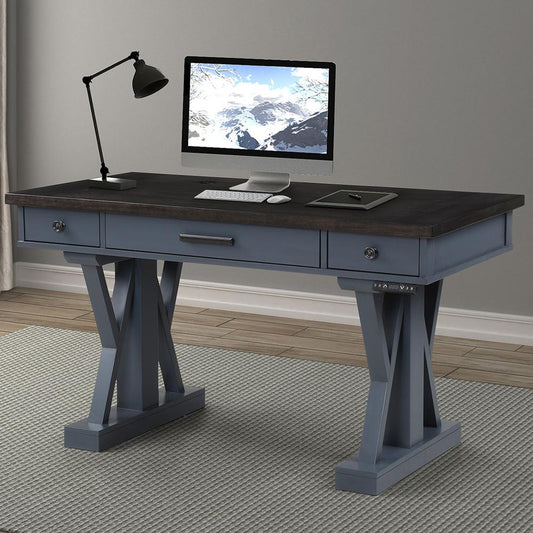 AMERICANA MODERN - DENIM 56 IN. POWER LIFT DESK (FROM 23 IN. TO 48.5 IN.) (AME#256T AND LIFT#200BLK)