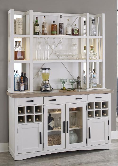 Dining room hutch with wine rack discount