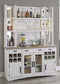 AMERICANA MODERN DINING 2PC 66 IN. BUFFET / BAR OPEN HUTCH WITH QUARTZ INSERT