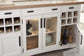 AMERICANA MODERN DINING 2PC 66 IN. BUFFET / BAR OPEN HUTCH WITH QUARTZ INSERT