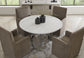 PURE MODERN DINING 54 IN. ROUND TABLE W/ WOOD BASE