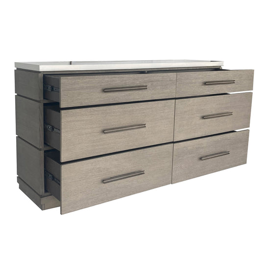 PURE MODERN BEDROOM DRESSER WITH 6 DRAWERS