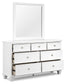 Fortman Full Panel Bed with Mirrored Dresser and Chest