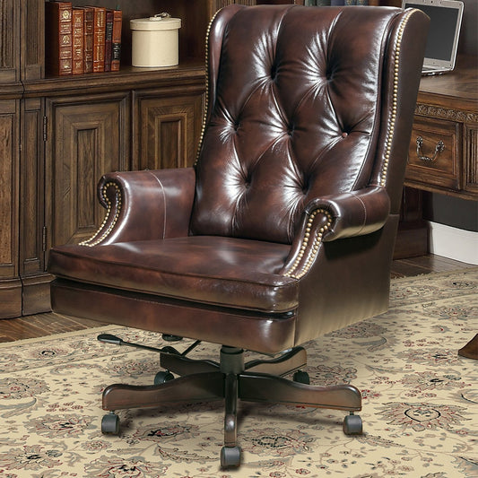 DC#112-HA - DESK CHAIR LEATHER DESK CHAIR