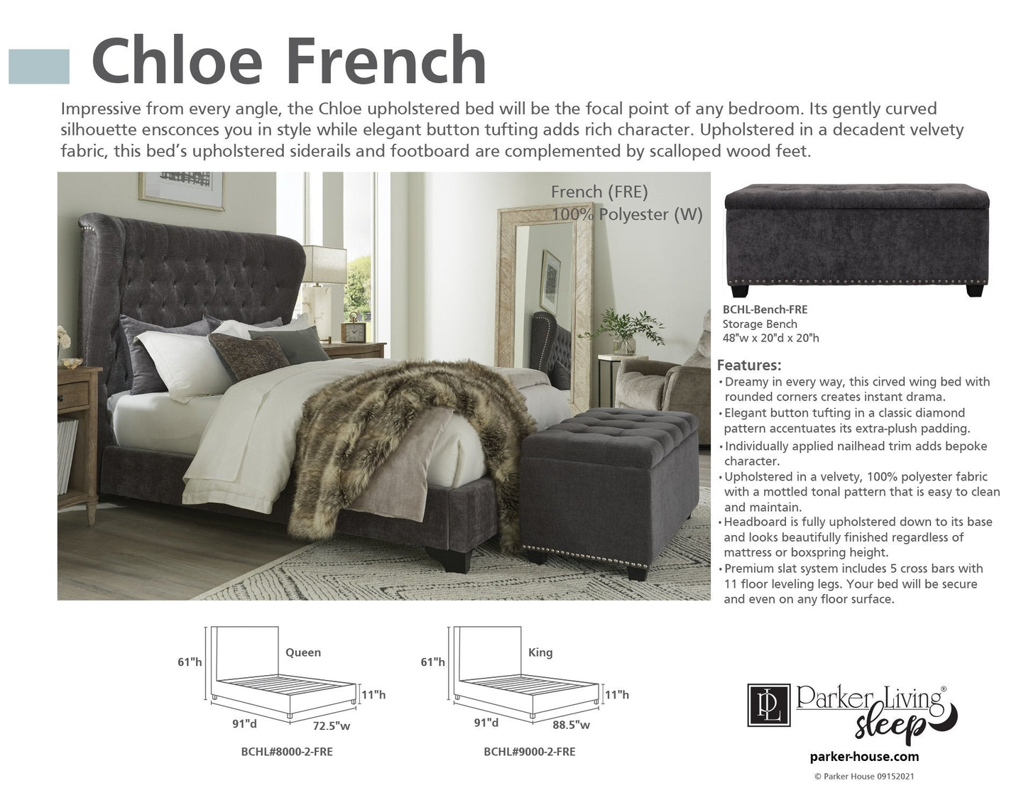 CHLOE - FRENCH KING BED 6/6