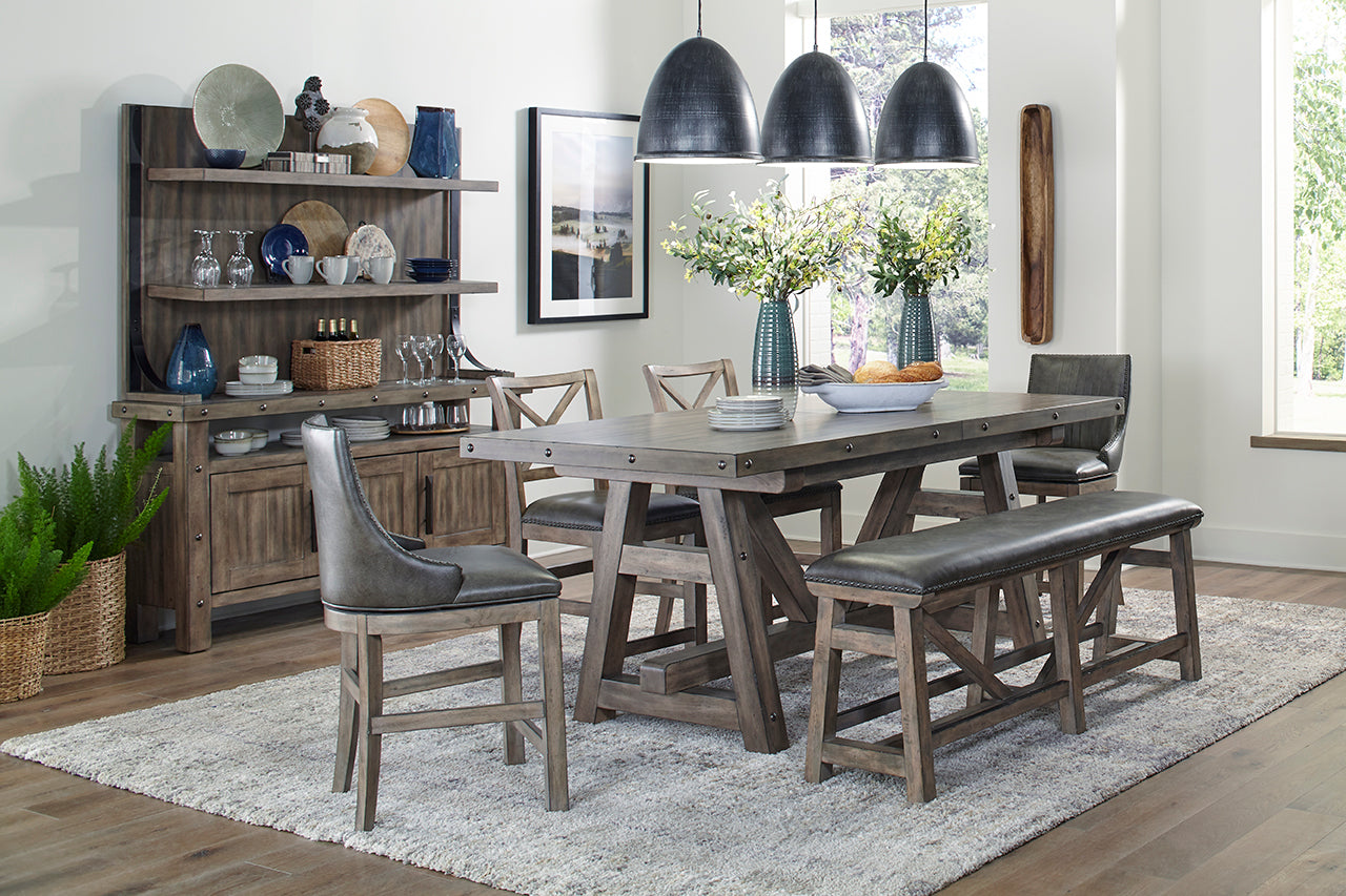 LODGE DINING BENCH COUNTER UPHOLSTERED 60 IN.