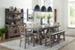 LODGE DINING DINING COUNTER HEIGHT TABLE 86 IN. X 42 IN. TO 110 IN, (24 IN BUTTERFLY LEAF)